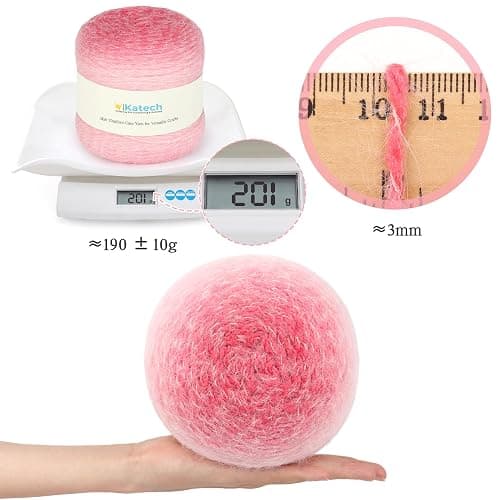 Katech Ombre Yarn for Crocheting-Large Skein of Gradient Yarn Cake-2 Pack of 200g/7.05 oz-80% Acrylic,20% Nylon- #4 Medium-Perfect for Star Blankets, Scarves, Shawls and Garments (C) thumbnail 4