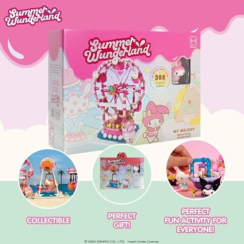 Hamee Sanrio Hello Kitty and Friends ‘Summer Wunderland’ Cute Water Theme Park Building Block Set Birthday Gift, Party Favor, Stress Relief, Collectible Toy Compatible with Lego Block – My Melody thumbnail 3