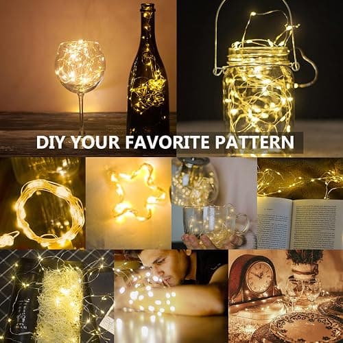 Jsdoin LED Mini Lichterkette mit Batterie, 6x20er Micro Lichterkette außen Batterie, 2M DIY kleine Lichterketten Wasserdicht für Party Hochzeit Weihnachten Beleuchtung Deko (WarmWeiß) thumbnail 4