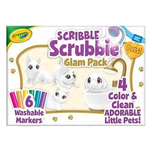 Crayola Scribble Scrubbies Glam Pack (4 Pets), Washable Pet Care Toy & Coloring Animal Craft Kit, Gift for Kids, Playset for Girls & Boys, Ages 3+ thumbnail 8