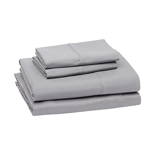 Amazon Basics Lightweight Super Soft, Wrinkle-Free Luxury Microfiber 4 Piece Bed Sheet Set with 14-Inch Deep Pockets, Full, Dark Gray, Solid thumbnail 2