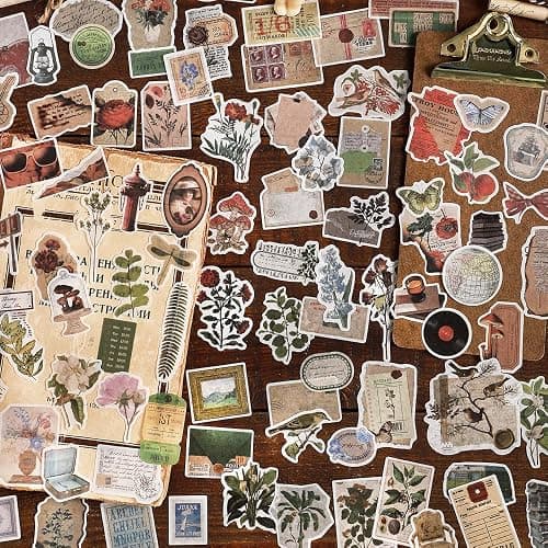 Maxleaf Vintage Washi Sticker Set, 400PCS Floral Retro Nostalgic Ephemera Stickers for Scrapbooking Journaling DIY Crafts Planner Diary Album Handmade Work Journal Envelope Gift Wrapping thumbnail 4