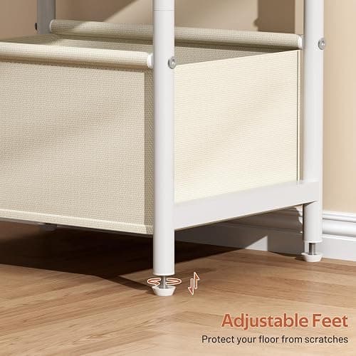MISSLO Toddler Nightstand with Storage Basket Kids Night Stand with Large Tabletop Nursery Side Table for Living Room Easy Assembly Small End Tables for Small Spaces Toddler Bedroom Decor, White thumbnail 8