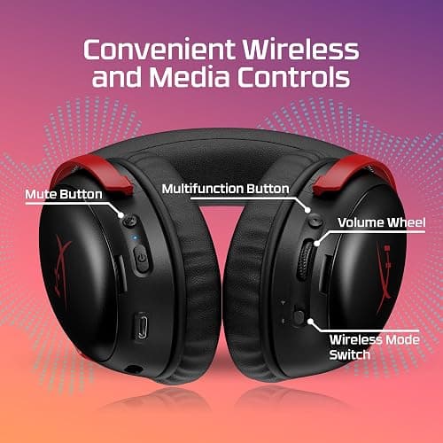 HyperX Cloud III S – Wireless Gaming Headset for Multi-Platform, 2.4GHz, Bluetooth, Battery Life up to 120 Hours 2.4GHz / 200 Hours Bluetooth, 53mm Angled Drivers, Detachable Mic – Black thumbnail 8