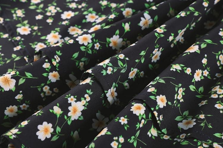 Scarlet Darkness Floral Mini Corset Dress Women Teens Sundress with Pockets | Adjustable Straps, Square Neck, Smocked Back, Zip & Pockets, Dual-Layer Flowy Hem. For Daily, Date, Picnic & Garden Party thumbnail 6