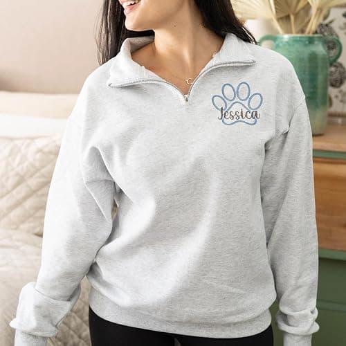 Vet Tech Custom Quarter Zip Sweatshirt, Personalized Embroidered Pullover for Women Veterinarian, Animal Doctor Hoodie, Custom Name Uniform for Pet Clinic Team, Holiday Outfit, Gift for Christmas thumbnail 7