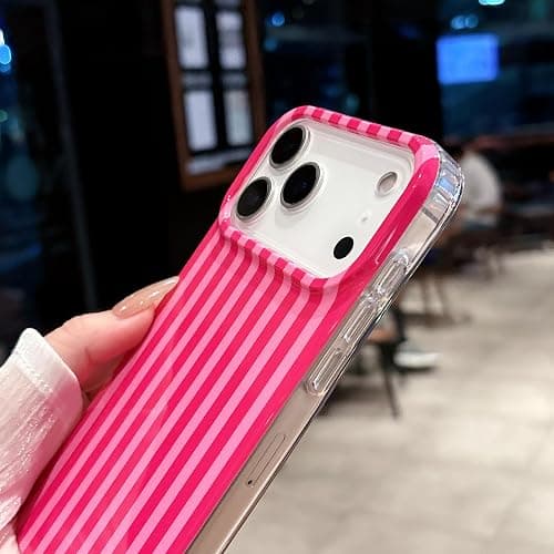 Jmltech Magnetic for iPhone 17 Pro Max Case Striped Phone Cases Cute Women Girly Trendy Shockproof Slim Soft TPU Hard PC Protective thumbnail 5