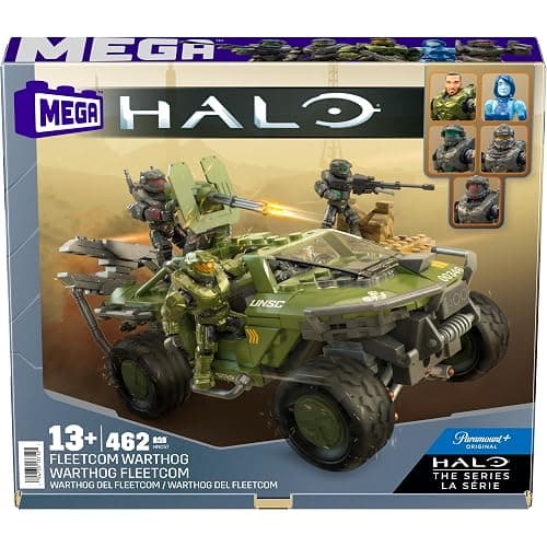 MEGA Halo The Series Vehicle Building Toys Set, FLEETCOM Warthog ATV with 469 Pieces, 5 Micro Action Figures, Poseable Articulation, Kids and Fans (Amazon Exclusive) thumbnail 7