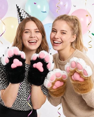 BNLIDES Cosplay Fursuit Paw Gloves Furry Claw Gloves Built-in Whistle Decompression Toys Costume Party Accessories for Adult thumbnail 4