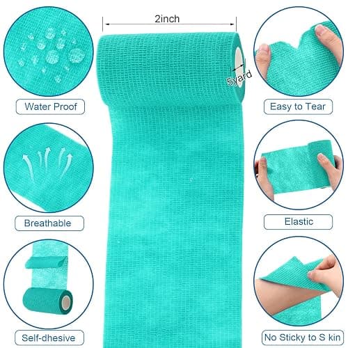 Treela 36 Pcs Self Adherent Bandage 4" X 5 Yard Wrap Breathable Cohesive Bandage Elastic Adhesive Tape for Stretch Athletic Sports Wrist Ankle(Assorted Color) thumbnail 2
