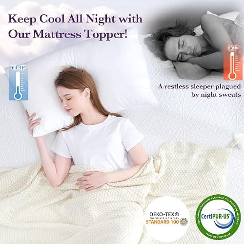 SINWEEK 2 Inch Gel Memory Foam Mattress Topper with Cooling Cover Ventilated Soft Mattress Pad, Bed Topper, CertiPUR-US Certified, Twin XL Size thumbnail 5
