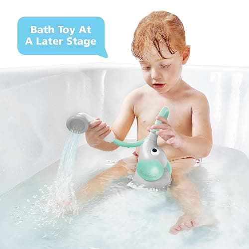 Yookidoo Baby Bath Shower Head - Elephant Water Pump with Trunk Spout Rinser - Control Water Flow from 2 Elephant Trunk Knobs for Maximum Fun in Tub or Sink for Newborn Babies thumbnail 3