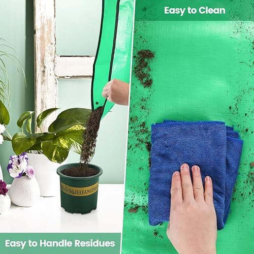 Repotting Mat for Indoor Plant Transplanting Control Mess, 26.8"X26.8" Waterproof Succulent Potting Mat Square Planting Tray Soil Change Mat Gardening Gifts for Plant Lovers thumbnail 6