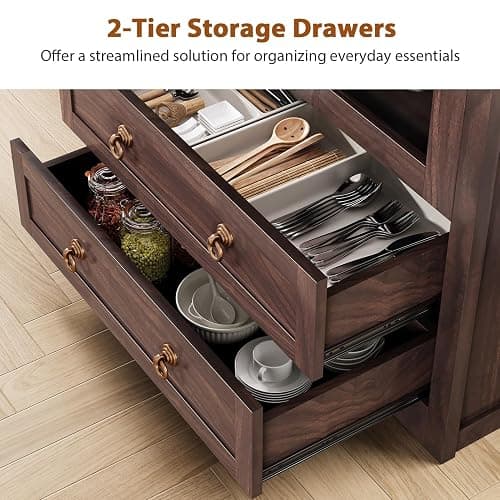 Jocoevol Kitchen Pantry Cabinet Arched Cabinet Bookshelf/Bookcase thumbnail 8