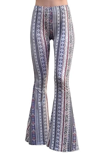 Daisy Del Sol High Waist Comfy Stretch Boho 70s Bell Bottom Fit to Flare Lounge Yoga Pants - Image 1
