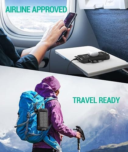 BLAVOR Solar Charger Power Bank 10,000mAh, Portable Wireless Charger, 20W Fast Charging External Battery Pack with USB C for Cell Phones, Solar Panel Charger with Dual Flashlight for Camping thumbnail 8