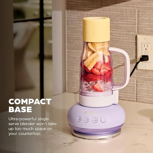 Ninja Blendboss™ | Personal Blender for Smoothies & Frozen Drinks | 26oz Travel Tumbler with LeakProof Lid, Chug Spout & Detachable Straw | Auto-iQ Technology | Lavender Lemonade | DB351PR thumbnail 8