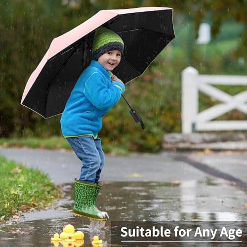 Seniny Windproof Travel Umbrella, Automatic Umbrellas for Rain, Portable & Compact Umbrellas for Backpack, Strong UV for Protection, Folding Small Sun Umbrella for Car, Walking thumbnail 6
