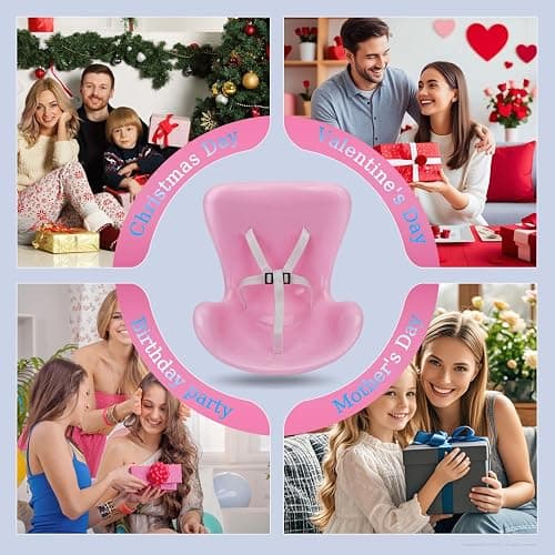 AYYKALLJ Doll car seat Compatible with Labubu, Vent Clip for 10-17cm Blind Box Toys, Secure Doll Seat with Adjustable Safety Strap & Airflow-Friendly Design, Car Decor (Doll Not Included)（Pink） thumbnail 7