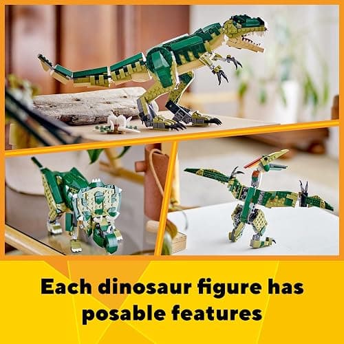 LEGO Creator 3 in 1 T Rex Toy - Dinosaur Toy Building Set for Kids, Boys & Girls, Ages 9+ - 3 Building Options, T-Rex to Triceratops to Pterodactyl - Gift Idea for Birthdays - 31151 thumbnail 4