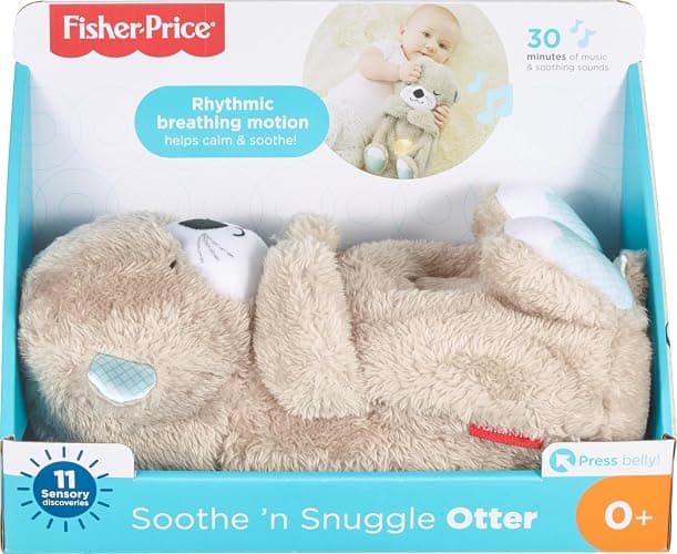 Fisher-Price Baby Toy Soothe 'n Snuggle Otter Portable Plush Sound Machine with Music Lights & Breathing Motion for Newborns 0+ Months - Otter thumbnail 6