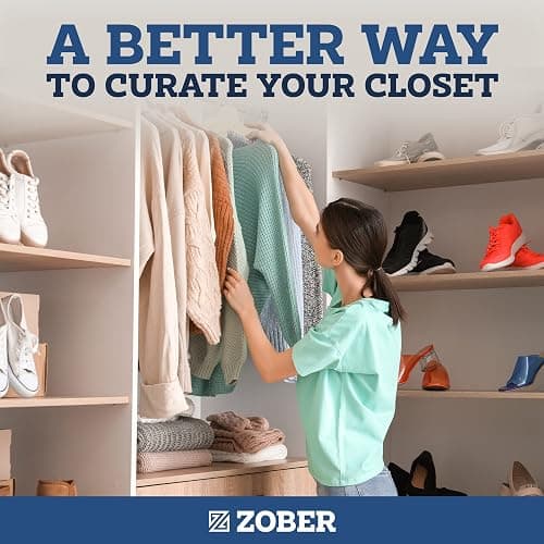 Zober Velvet Hangers 50 Pack - Ivory for Coats, Pants & Dress Clothes - Non Slip w/ 360 Degree Swivel, Holds up to 10 lbs - Strong Felt Hangers for Clothing thumbnail 6