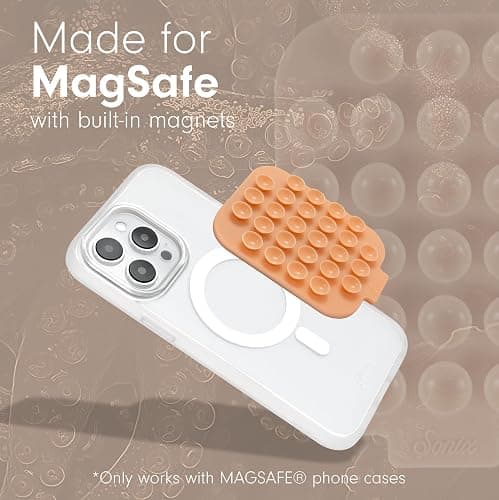 Sonix | Magnetic Silicone Suction Cup Phone Mount for iPhone | Compatible with MagSafe | Peach thumbnail 4