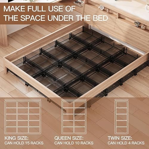 Gawerk Under Bed Storage with Wheels, Foldable Metal Mesh Underbed Storage Container Bins, Tool-free Assembly Clothes Drawer Organizer,2Pack thumbnail 5