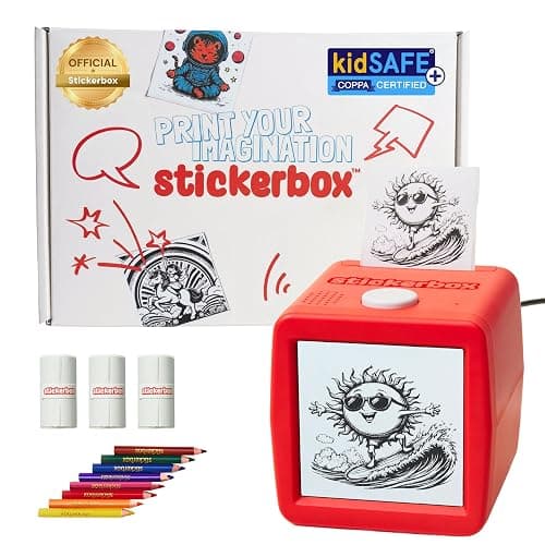 Stickerbox – Voice-Powered Custom Sticker Printer Maker | Ink-Free Thermal Printing Machine | BPA & BPS-free & Kids Safe AI | School Art Gift Stuff for Teens | Mini Sticker Printer for Kids Ages 5+ - Image 1