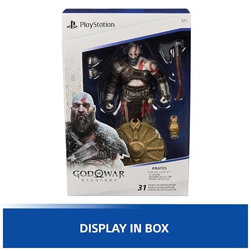 PlayStation God of War Ragnarök, 6” Kratos Action Figure with 5 Accessories, The Shapes Collection, for PS5 Fans & Collectors Ages 17+ thumbnail 8
