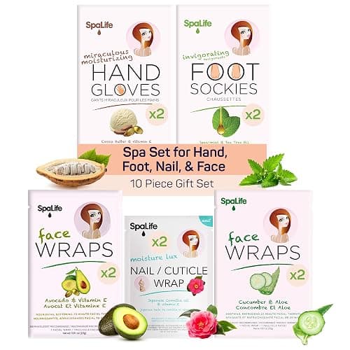SpaLife Pink 10 Piece Spa Gift Set - Korean Skin Care Set with Travel Size Face, Hand, Foot & Nail Products - Skincare Bundle for Women - Image 1