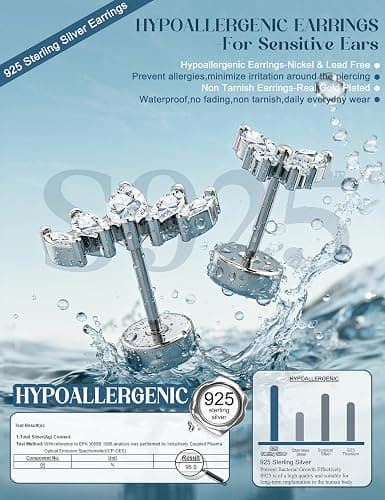 LOLIAS Hypoallergenic Cartilage Earrings for Women Flat Back-925 Sterling Silver Post Stud Flatback Earrings for Sensitive Ears-20G Ear Crawler Climber Cartilage Earring Tragus Conch Helix Piercing Jewelry thumbnail 8