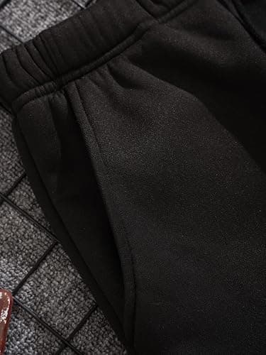 COZYEASE Men's Letter Graphic Print Sweatpants Drawstring Waist Slant Pocket Casual Pants thumbnail 3