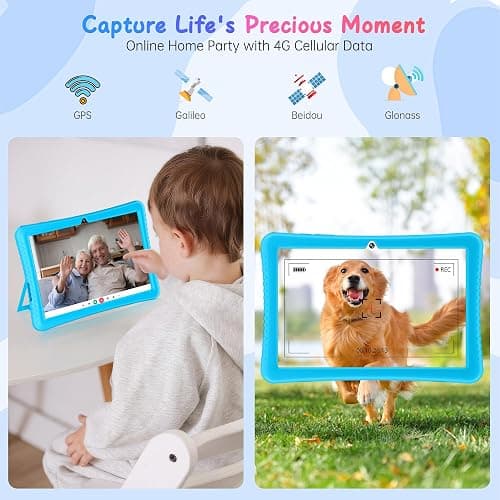 HAOVM Tablet 10 inch Android 14, 4G SIM Unlocked, Kid Tablet with SIM Card Slot, IPS Touch Screen, 2.0GHz Fast Processor, 3GB+32GB+TF Expand,2.4G/5GHz WiFi,8MP Camera, GPS, with Blue case thumbnail 6