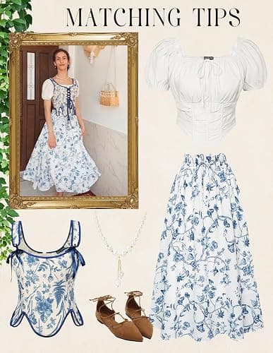 Scarlet Darkness Renaissance Skirt Maxi Long Skirts for Women High Waist A Line Skirt thumbnail 4