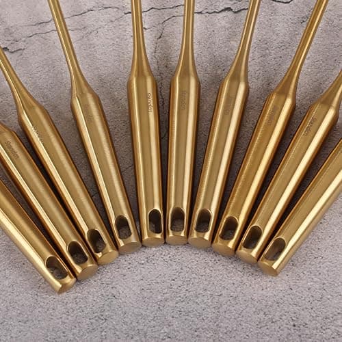 Gold Cooking Utensils Set - 18/10 Stainless Steel Small and Large Spoons Set, 16 PCS All Metal Kitchen Tools, Serving Utensils - Whisk, Masher, Fork, Tongs, Spatula, Turner, Ladle, Skimmer, Pasta thumbnail 8