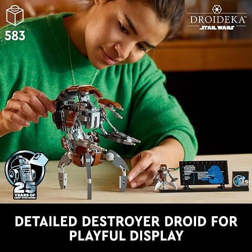 LEGO Star Wars Droideka Model for Build and Display, Collectible Brick Built Destroyer Droid Figure for May The 4th Be with You Décor, Star Wars Fan Gift Idea for Adults or Any Collector, 75381 thumbnail 3