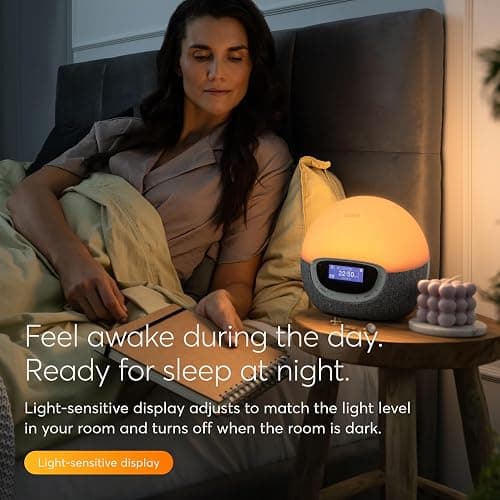 Lumie Bodyclock Shine 300 – Sunrise & Sunset Alarm Clock - Bedside Lamp with Custom Light Duration - Wake-Up, Night & Reading Light - Warm LEDs thumbnail 4