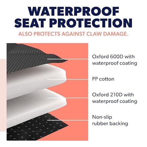 Active Pets Beige XL Dog Car Hammock Back Seat Cover, Waterproof Backseat Cover Protector for Truck Bench Rear of Sedans or SUVs, Essential Pet Supplies Vacuum or Wipe Clean, Machine Washable thumbnail 8