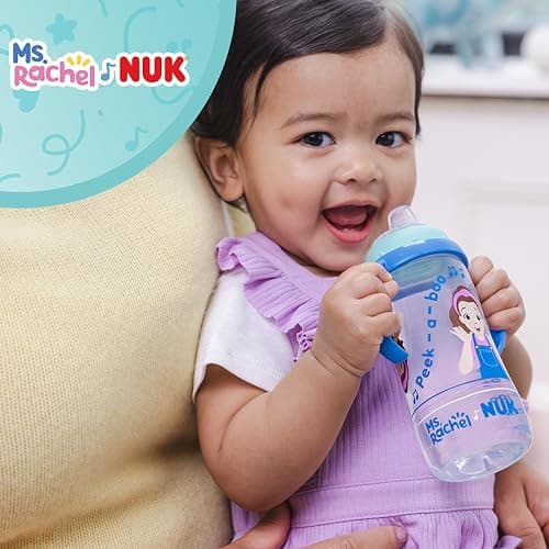 NUK Learner Cup, Ms. Rachel, 10 oz, 8+ Months, 2 pack – Soft Spout, Easy-Grip Handles, BPA Free, Spill Proof Transition Sippy Cup thumbnail 2