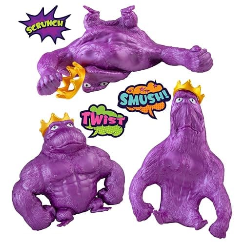 ORB Royal Funkee Monkee Jumbo Squishy Monkey Toy - Numbered Limited Edition (2500 Produced) - Big 4.5 Pound Metallic Purple Stretchy Gorilla - Collectible Splat Monkey Stress Toy for Kids and Adults thumbnail 6