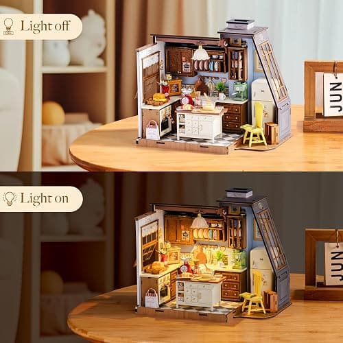 Rolife DIY Miniature House Kit for Adults, Mini Wooden Dollhouse Kit, Tiny House Diorama Building Kits-Birthday Christmas Craft Hobbies Gift for Teens Kids (Baking Kitchen) thumbnail 6