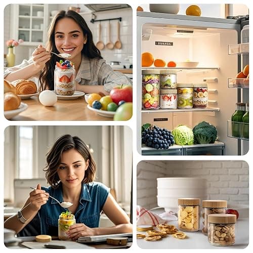 16 oz Overnight Oats Containers with Bamboo Lids, Glass Mason Jars 2 Pack | Airtight Seal Keeps Leakproof, Wide Mouth for Easy Filling & Cleaning, Ideal for Chia Pudding, Yogurt Parfaits & Meal Prep thumbnail 8