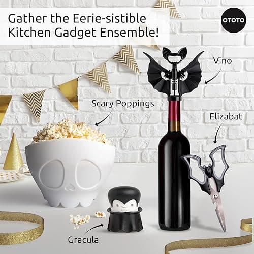 OTOTO New Scary Poppings Microwave Popcorn Popper - Gothic Popcorn Microwave Popper, Silicone Microwave Popcorn, Collapsible Bowl Popcorn Bowls, Halloween Goth Accessories Goth Gifts (White) thumbnail 8