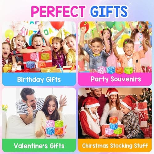 Audasi 4 Pcs Fidget Toys Squishy Stress Cube, Solid Ice Cube High Density Malt Sugar Filled Squishy Stress Relief Toys Autism Fidget Balls Sensory Anxiety Relief Item for Kids Adults thumbnail 7