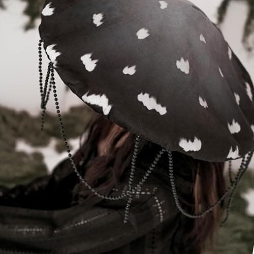 Dreamstall Original Mushroom Hat Costume Cosplay Accessory Hat Cap, Black Inkcap with Strung Beads, Oversized and Holds Shape thumbnail 6