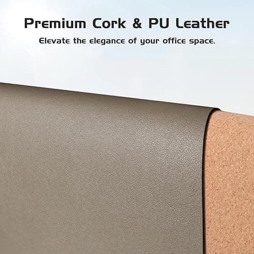 Aothia Dual-Sided Desk Mat - Leather & Cork Desk Protector, Large Mouse Pad & Writing Pad for Office/Home, Coffee (25.6"x13.7") thumbnail 5