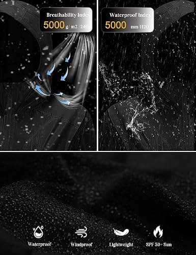 Avoogue Plus Size Womens Rain Jacket with Hood Waterproof Raincoats Lightweight Packable Outdoor Trench Coat XL-5XL thumbnail 6