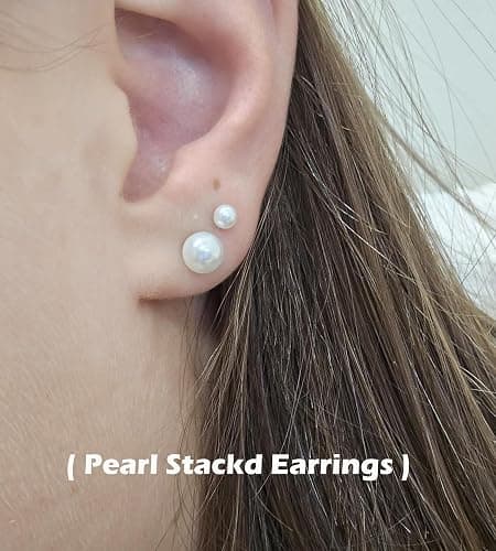 14K Gold Filled Polished Small CZ Pearl Ball Stud Earrings Set for Women Men 20G Surgical Steel Hypoallergenic Piercing Studs for Sensitive Ear, Pack of 6 Pairs thumbnail 6