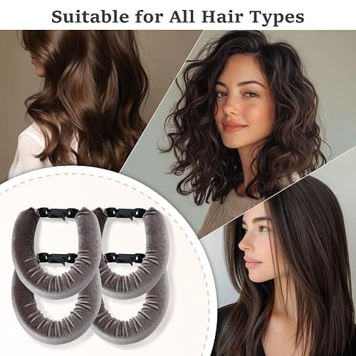 Heatless Hair Curler Set – 4PCS Velvet Overnight Blowout Rods for Heatless Curls, Jumbo Flexible Curling Rods to Sleep In, No Heat Curling Tools for Natural Waves and Curls Brown thumbnail 5